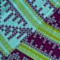Preview: Jacquard-Strick Doubleface Blockstreifen X lila grün - Bio